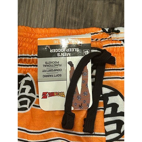 Dragon Ball Z Sleep Joggers Goku Kanji Orange Pajama Pants Men's Large NWT - Picture 3 of 5